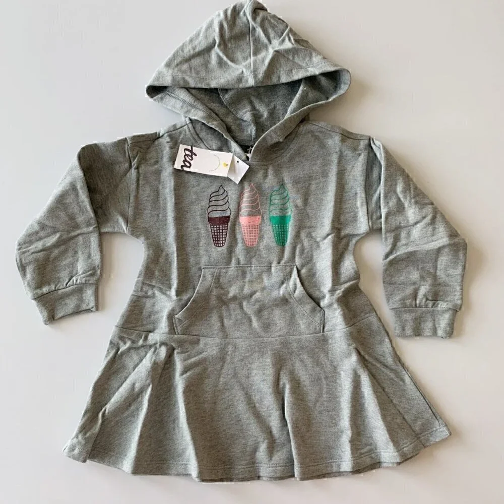 Tea Collection Girl Hooded Sweatshirt Dress 2T